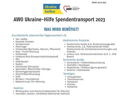 Unterstützung für Ukraine-Hilfe Spendentransport gesucht!