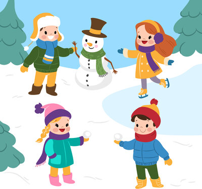 Kinder im Schnee (Bild vergrößern)