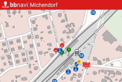 Lokale Routenplanung mit bbnavi (Bild vergrößern)