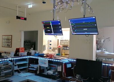 Blick in die Intensivstation des Evangelischen Krankenhauses Luckau. Foto: Dörthe Ziemer (Bild vergrößern)