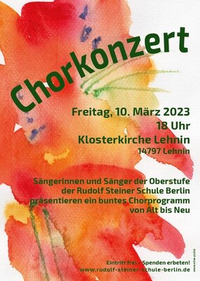 Chorkonzert am 10.3. im Lehniner Kloster (Bild vergrößern)