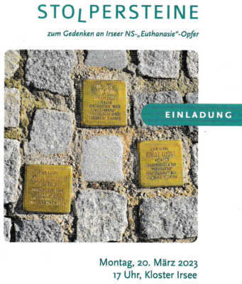 Einladung zur Stolpersteine-Denkmalsetzung am 20.03.2023 in Kloster Irsee