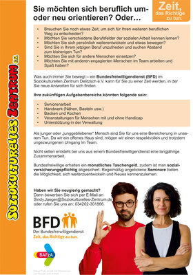 Foto zur Meldung: Angebote zum Bundesfreiwilligendienst (BFD) für Personen über 27 Jahre