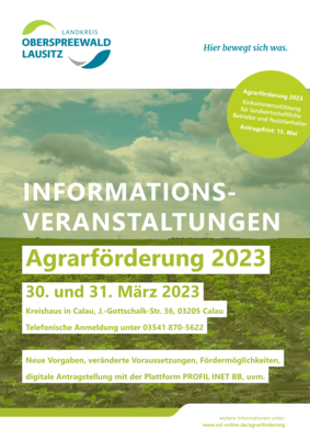 Foto zur Meldung: Informationsveranstaltungen – Agrarförderung 2023 mit zahlreichen Neuerungen und Fördermöglichkeiten nicht nur für die klassischen Landwirte