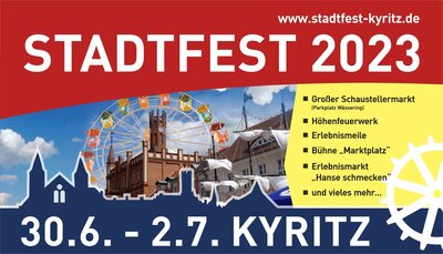 Auf geht’s zum Kyritzer Stadtfest vom 30. Juni bis 2. Juli 2023