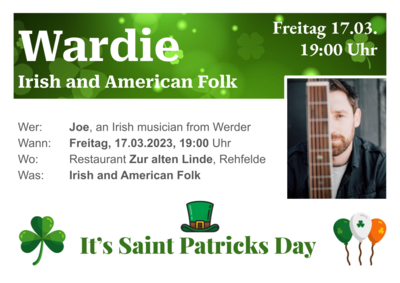 Irish Folk am Freitag (17.3.) im Gasthaus 