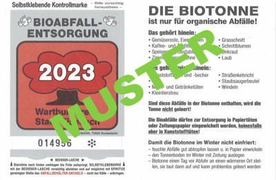 Vorschaubild der Meldung: Nicht vergessen! 1. April 2023 Abfuhr Biotonne nur noch mit gültigem Jahresaufkleber