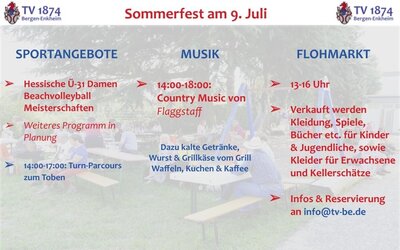 Sommerfest 2023 am 9. Juli