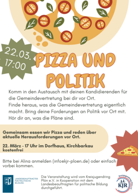 Pizza und Politik - 17 Uhr im DGH mit Kandidierenden für den Gemeinderat