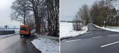 neue Verkehrsregelung in der Gemeinde Schraden (Bild vergrößern)