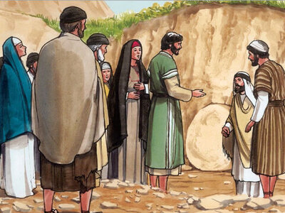 Jesus vor dem Grab des Lazarus