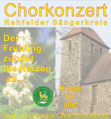 Plakat zum Chorkonzert des Rehfelder Sängerkreises am 23. April