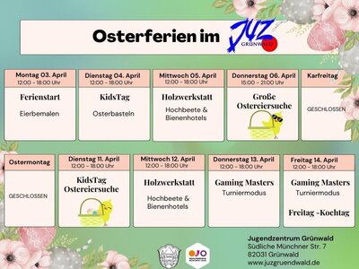 Osterferien-Programm und Öffnungszeiten (Bild vergrößern)