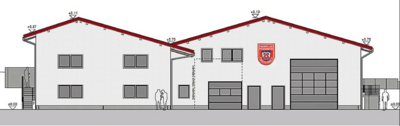 So soll das Prackenbacher Feuerwehrhaus nach derzeitigem Planungsstand aussehen. Foto: Ingenieurbüro Schanderl
