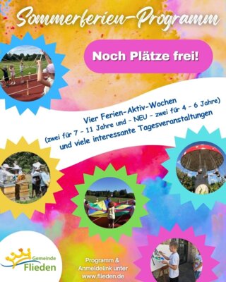 Sommerferien-Programm 2025 - noch (Rest-)Plätze frei!
