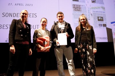 Foto zur Meldung: Der Preis für das BESTE LAYOUT ging beim diesjährigen Schülerzeitungswettbewerb an unsere Schülerzeitung FRESCH