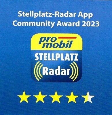 Stellplatz-Radar APP Community Award 2023 pro-mobil