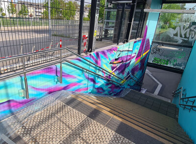 Foto zur Meldung: Graffitiprojekt am Rangsdorfer Bahnhof