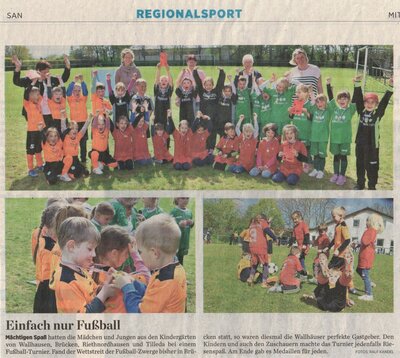 Kita-Fußball-Turnier - Bericht der Mitteldeutschen Zeitung vom 05.05.2023 (Bild vergrößern)