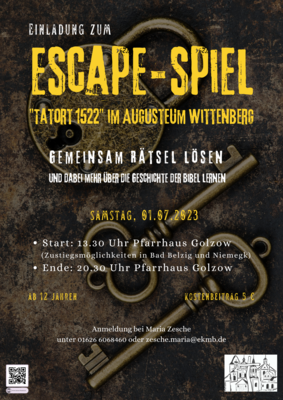 Escape Tatort 1522 im Augusteum Wittenberg (Bild vergrößern)