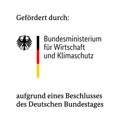 Logo: Gefördert durch das Bundesministerium für Wirtschaft und Klimaschutz