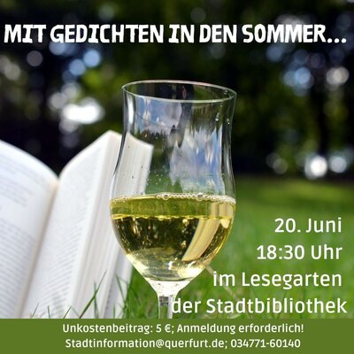 Foto zur Meldung: Neues Veranstaltungsformat - Literatur und Wein