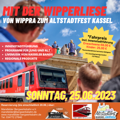 Mit der Wipperliese von Wippra nach Kassel (Bild vergrößern)