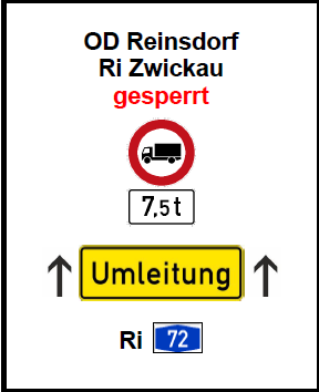 Verkehrsbelastung Ortslage - Sperrung der Schedewitzer Brücke (Bild vergrößern)