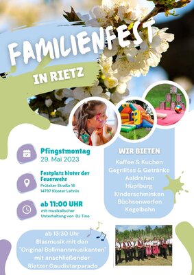 Rietzer Familienfest am Pfingstmontag