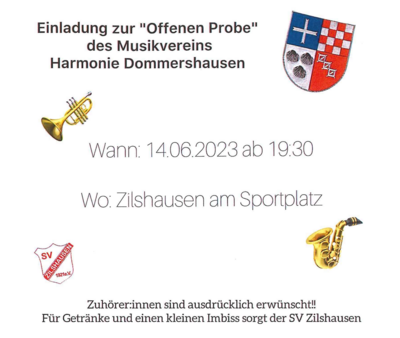 Offene Probe des Musikvereins Dommershausen
