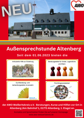 Meldung: AWO Beratungszentrum nun auch in Altenberg !!