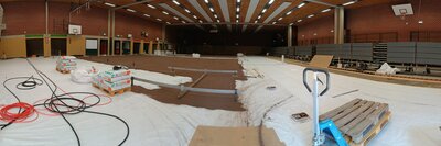 Baufortschritt in unserer Sporthalle (Bild vergrößern)