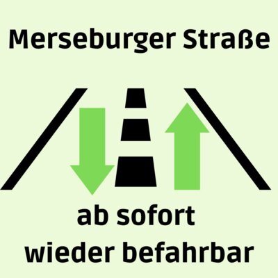 Merseburger Straße wieder befahrbar