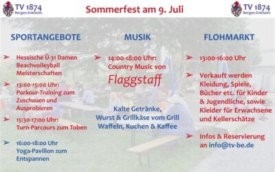 Sommerfest am 9. Juli rückt näher