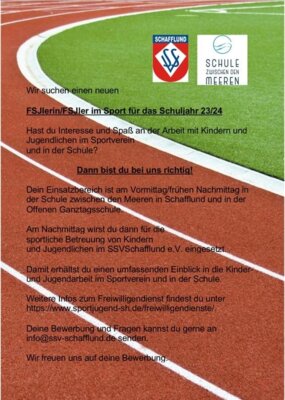 Foto zur Meldung: FSJlerin/FSJler Sport für Schuljahr 2023/24 gesucht