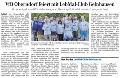 VfB Oberndorf feiert mit LebMal-Club