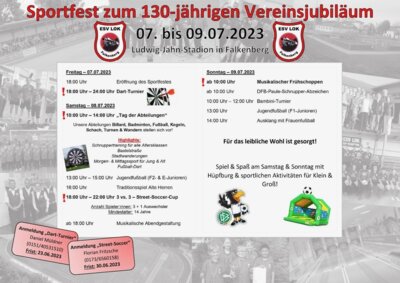 Meldung: Sportfest zum 130-jährigen Vereinsjubiläum