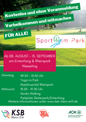 Sport im Park-  ab Di., den 08.08.23 hinkommen und mitmachen! (Bild vergrößern)