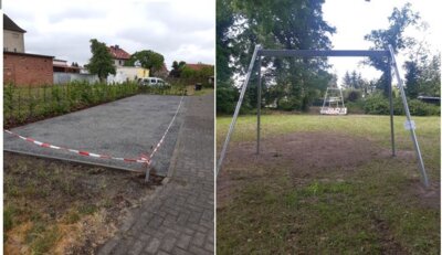 Eröffnung Bouleplatz und Seilbahn auf dem Mehrgenerationsspielplatz im Park Kremmen