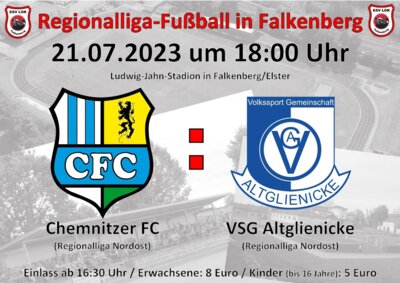 Vorschaubild zur Meldung: ⚽️‼️ Regionalliga-Fußball in der Stadt Falkenberg/Elster‼️⚽️