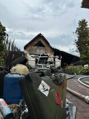 Foto zur Meldung: Brand eines Wohnwagens