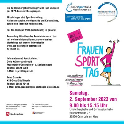 Frauensporttag am 2. September in Osterode