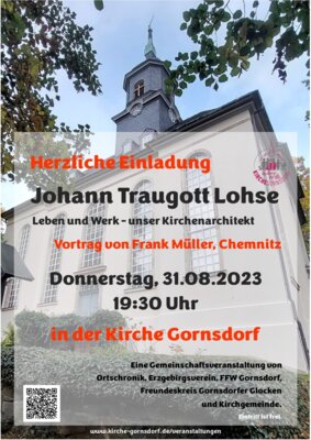Vortrag zu unserem Kirchenarchitekten Johann Traugott Lohse (Bild vergrößern)