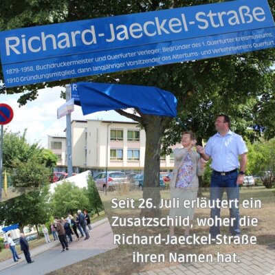 Zusatzschild Richard-Jaeckel-Straße