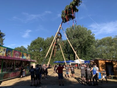 Baum aufstellen am Samstagnachmittag (Bild vergrößern)