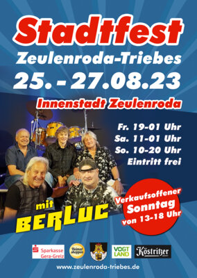 Stadtfest Zeulenroda-Triebes in Zeulenorda vom 25.-27. August (Bild vergrößern)