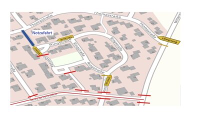 Beginn Bauarbeiten Mozartstraße - Notzufahrt für die Ringstraße