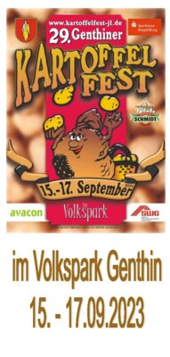 Foto zur Meldung: 29. Genthiner Kartoffelfest vom 15. bis 17. September 2023- Programmflyer