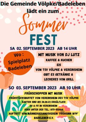 Meldung: Sommerfest in Badeleben