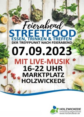 Foto zu Meldung: Feierabend Streetfood - Am 07.09.2023 auf dem Marktplatz in Holzwickede.